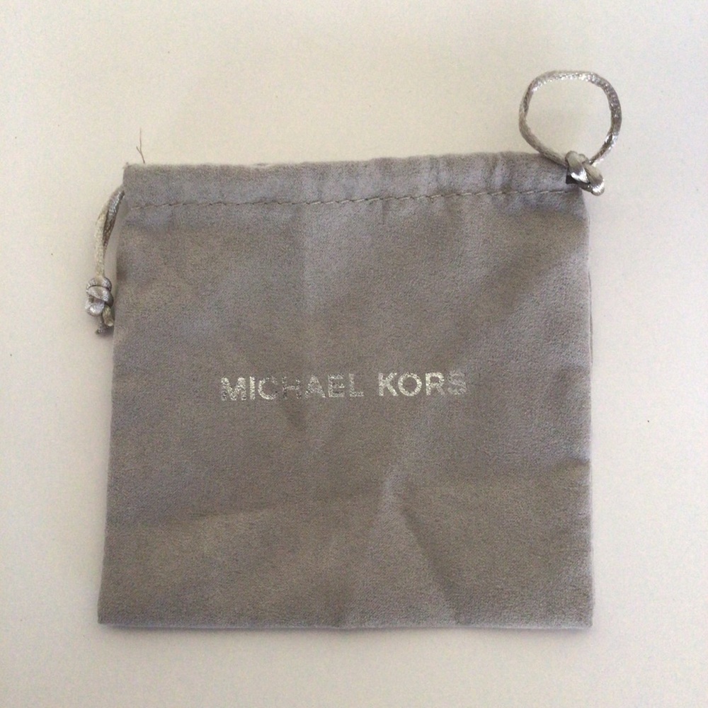 MICHAEL KORS GRAY VELVET JEWELRY POUCH